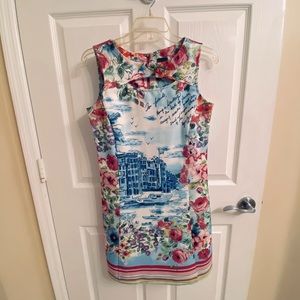 Gabby Skye Womens Floral Sleeveless Daytime Fit & Flare Dress Sz 4.